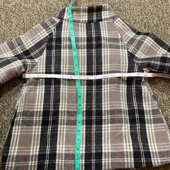 Old Navy Wool And Viscose Plaid Kids Jacket - Black, Gray, Pink Size L - Picture 7 of 10